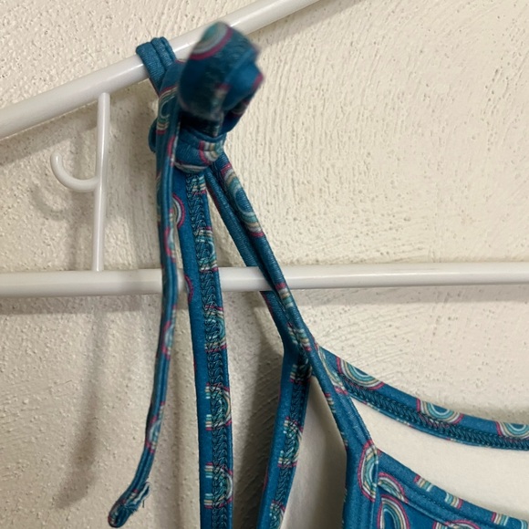 JANE + JO Classic Rainbow Print Ruffle Tie Strap Midi Dress Blue Girl's Size‎ 10 - Picture 5 of 7